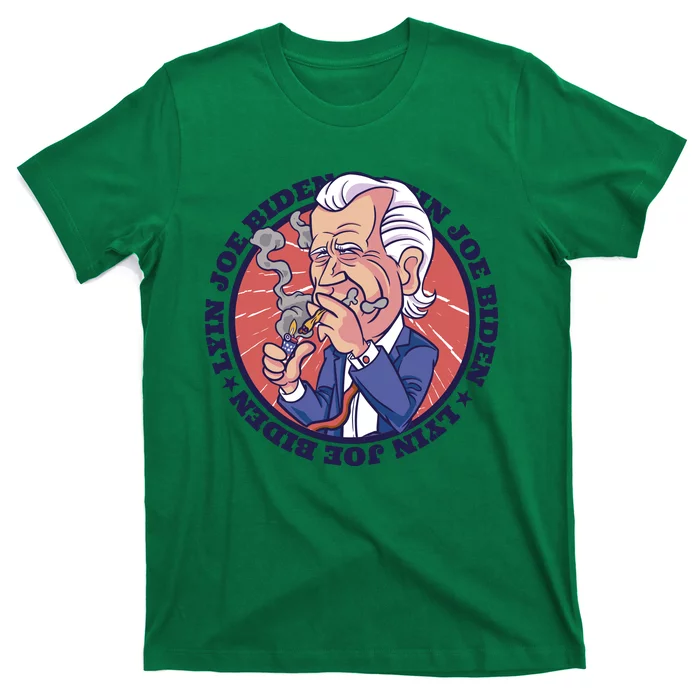 Lyin Joe Biden Smoking Joint Funny T-Shirt