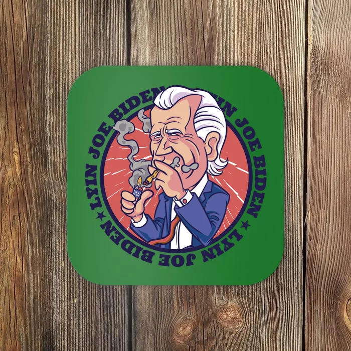 Lyin Joe Biden Smoking Joint Funny Coaster