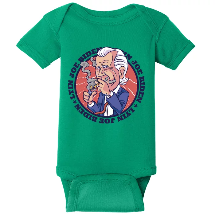 Lyin Joe Biden Smoking Joint Funny Baby Bodysuit