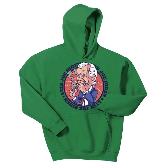 Lyin Joe Biden Smoking Joint Funny Kids Hoodie