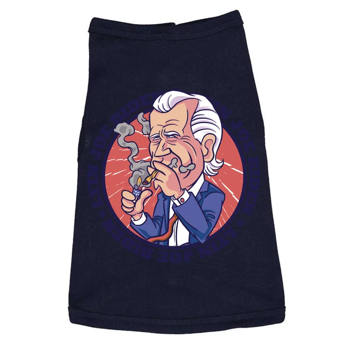 Lyin Joe Biden Smoking Joint Funny Doggie Tank