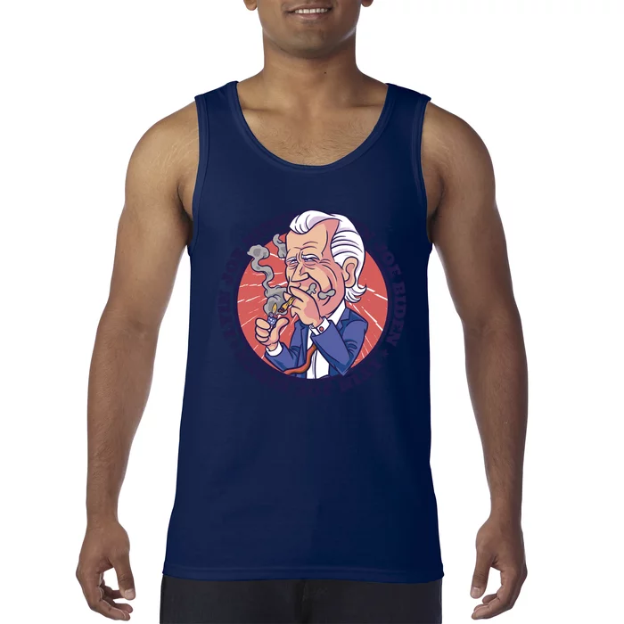 Lyin Joe Biden Smoking Joint Funny Tank Top