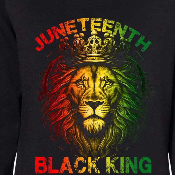 Lion Juneteenth Black King Melanin Father Dad Womens California Wash Sweatshirt