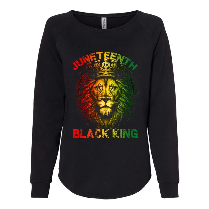 Lion Juneteenth Black King Melanin Father Dad Womens California Wash Sweatshirt