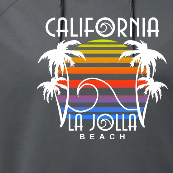 La Jolla Beach California Performance Fleece Hoodie