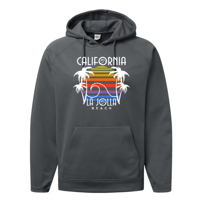 La Jolla Beach California Performance Fleece Hoodie