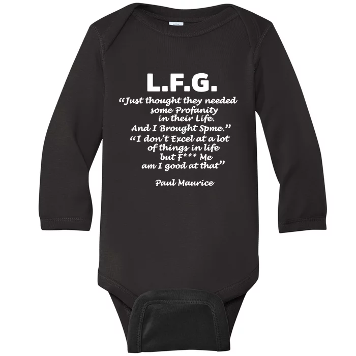 Limited Jessica Blaylock L.F.G. Just Thought They Needed Some Profanity In Their Baby Long Sleeve Bodysuit