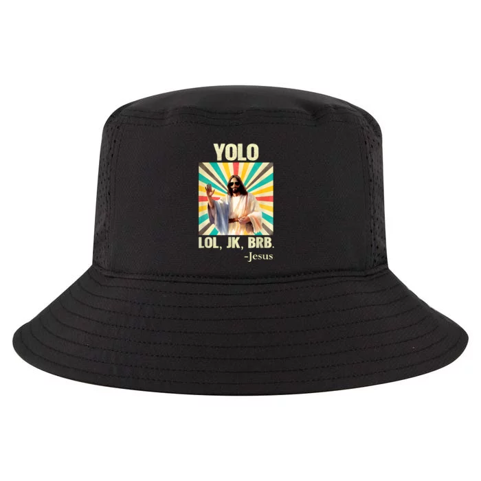 Lol Jk Brb Jesus Funny Easter Christians Cool Comfort Performance Bucket Hat