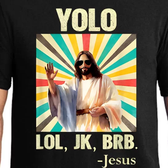 Lol Jk Brb Jesus Funny Easter Christians Pajama Set