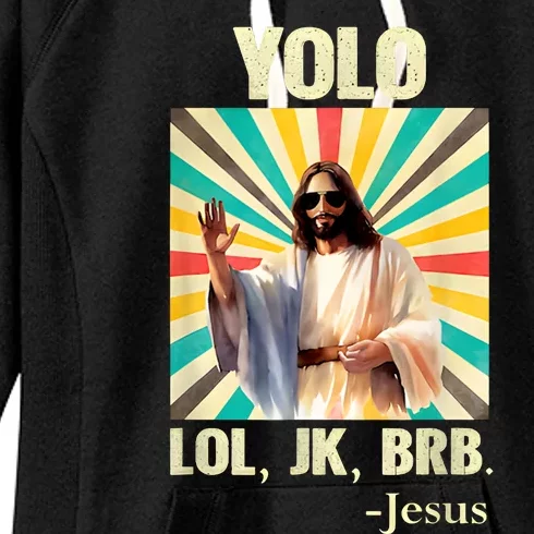 Lol Jk Brb Jesus Funny Easter Christians Women's Fleece Hoodie