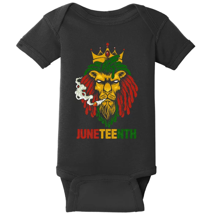 Lion Juneteenth Cool Black History African American Flag Baby Bodysuit