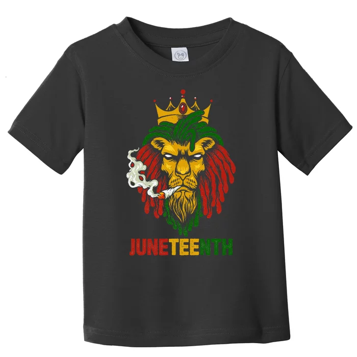 Lion Juneteenth Cool Black History African American Flag Toddler T-Shirt