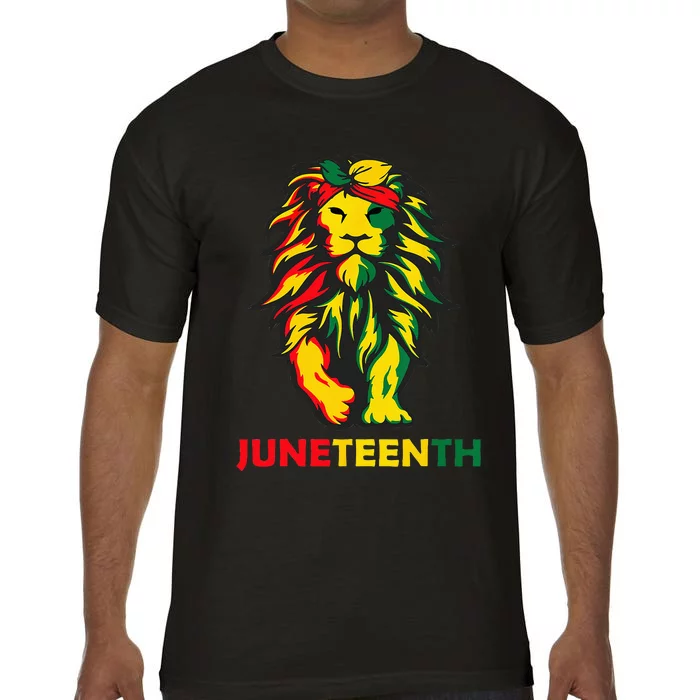 Lion Juneteenth Cool Black History African American Flag Comfort Colors T-Shirt