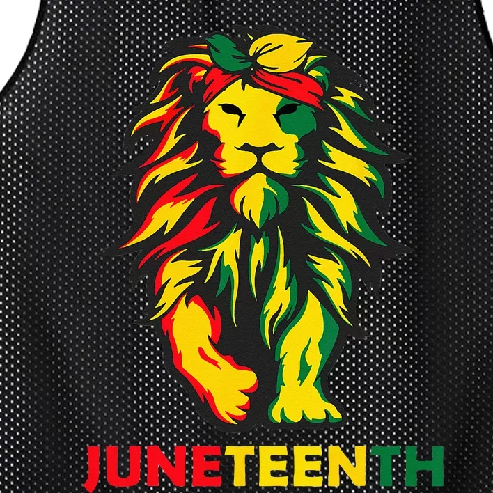 Lion Juneteenth Cool Black History African American Flag Mesh Reversible Basketball Jersey Tank