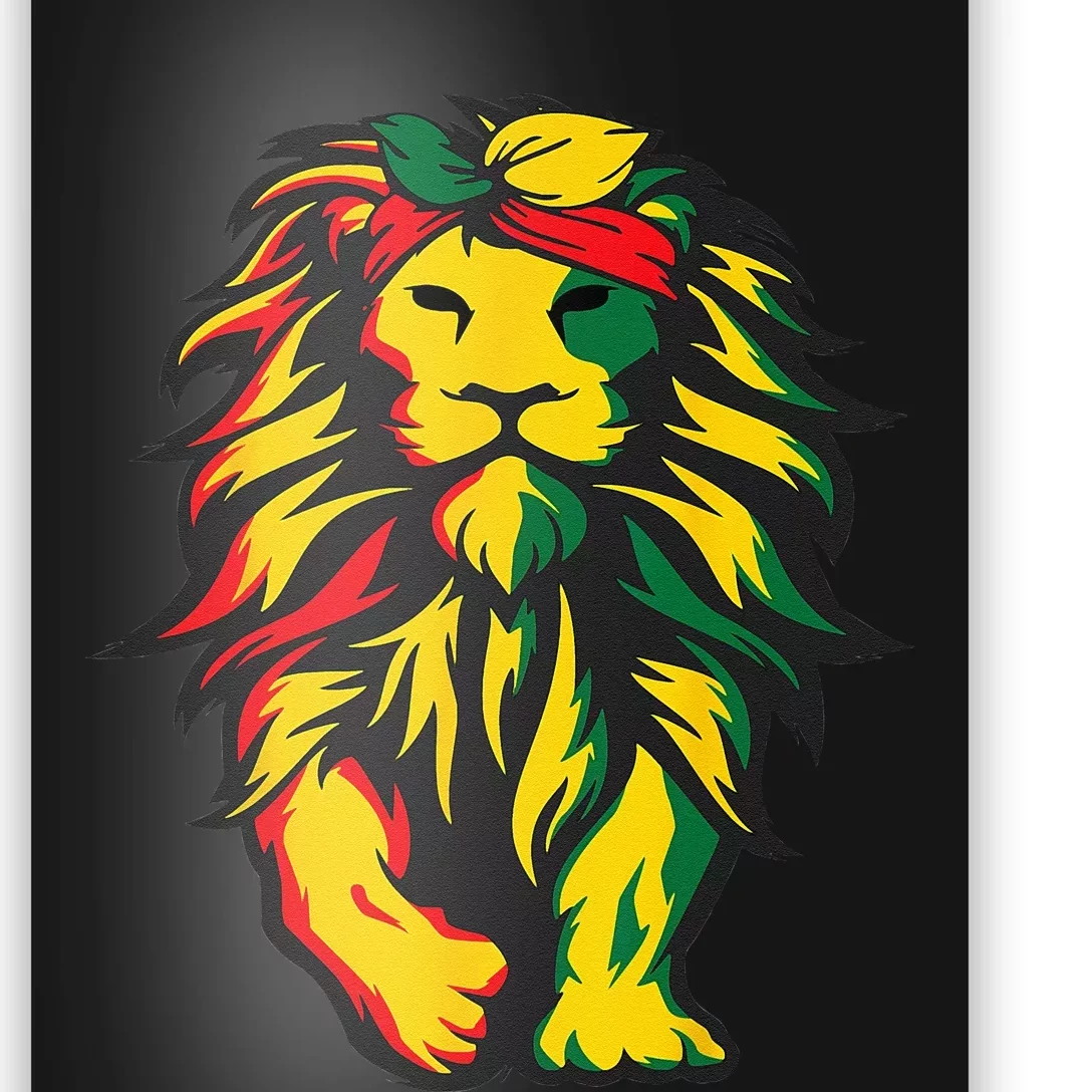 Lion Juneteenth Cool Black History African American Flag Poster