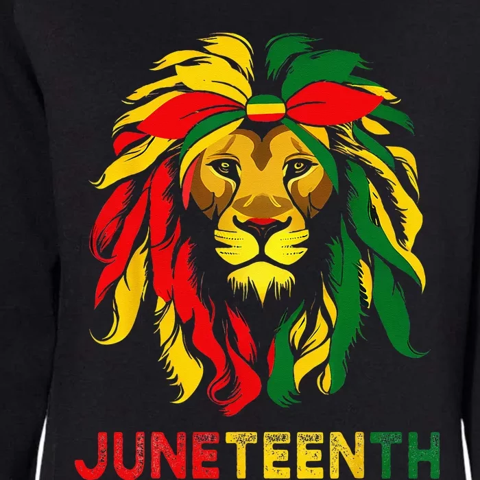 Lion Juneteenth Cool Black History African American Flag Womens California Wash Sweatshirt