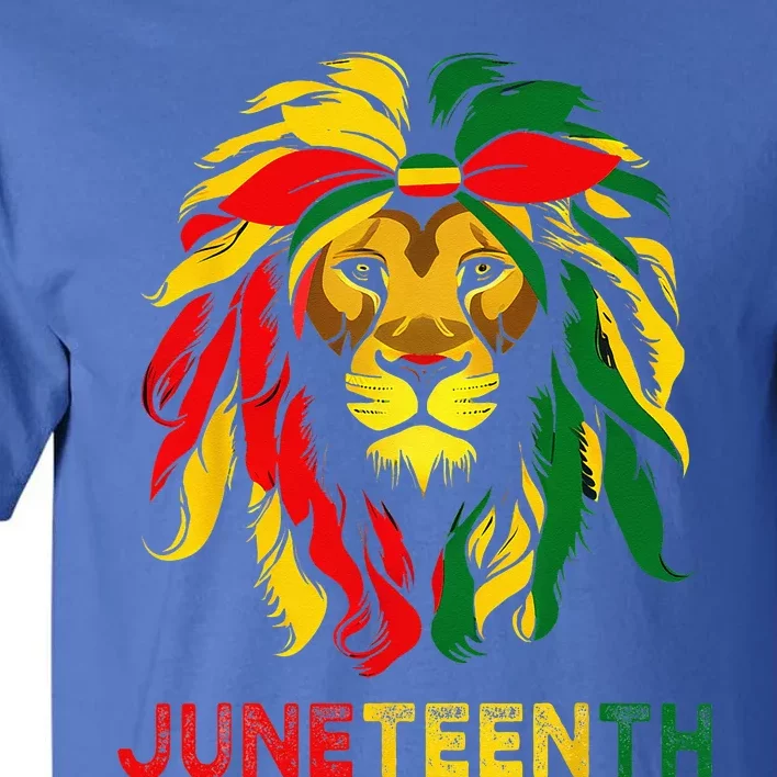 Lion Juneteenth Cool Black History African American Flag Tall T-Shirt