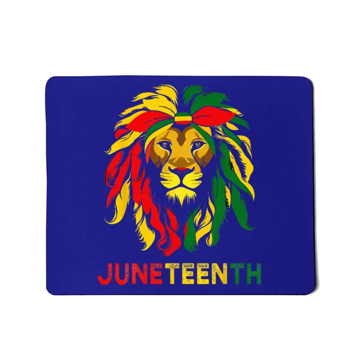 Lion Juneteenth Cool Black History African American Flag Mousepad