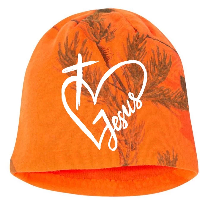 Love Jesus Cross Heart Kati - Camo Knit Beanie