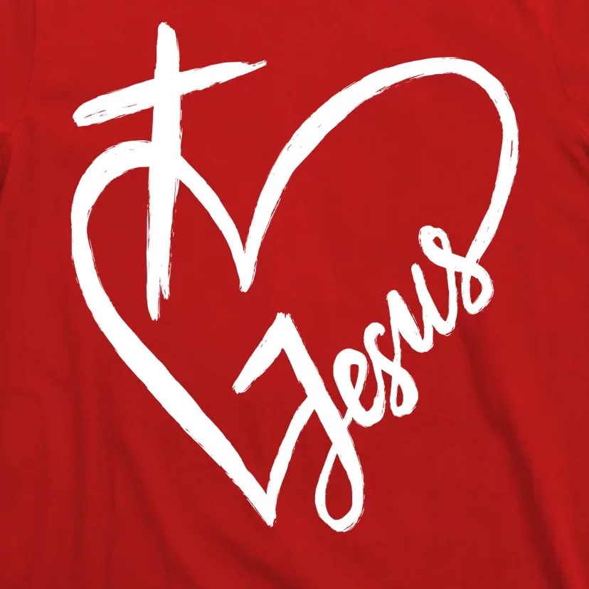 Love Jesus Cross Heart T-Shirt