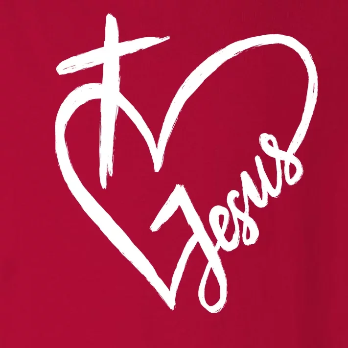 Love Jesus Cross Heart Toddler Long Sleeve Shirt