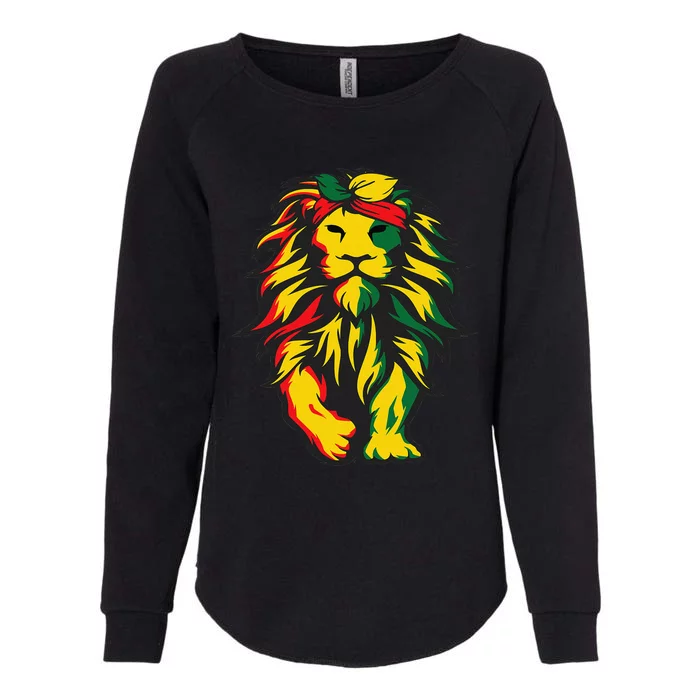 Lion Juneteenth Cool Black History African American Flag Womens California Wash Sweatshirt