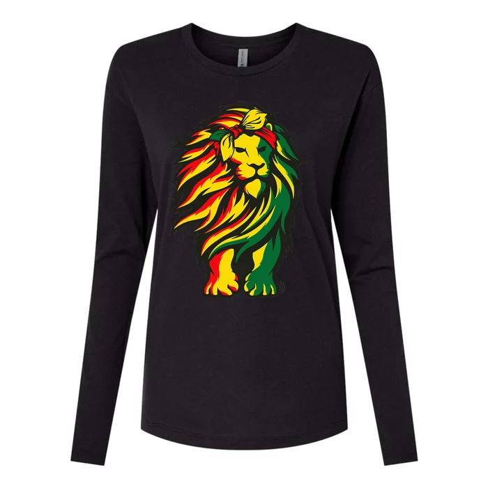 Lion Juneteenth Cool Black History African American Flag Raglan Womens Cotton Relaxed Long Sleeve T-Shirt