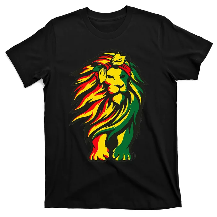 Lion Juneteenth Cool Black History African American Flag Raglan T-Shirt