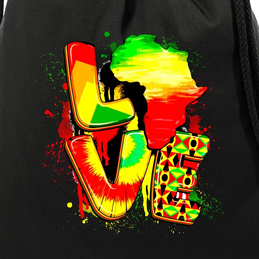 Love Juneteenth Celebrating Black Freedom 1865 African American Drawstring Bag