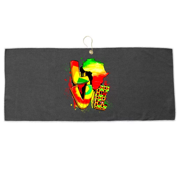 Love Juneteenth Celebrating Black Freedom 1865 African American Large Microfiber Waffle Golf Towel