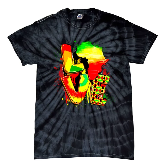 Love Juneteenth Celebrating Black Freedom 1865 African American Tie-Dye T-Shirt