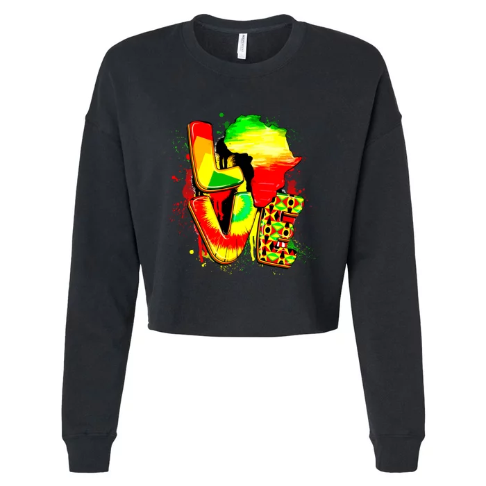 Love Juneteenth Celebrating Black Freedom 1865 African American Cropped Pullover Crew