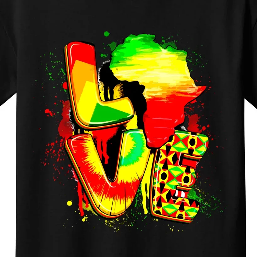 Love Juneteenth Celebrating Black Freedom 1865 African American Kids T-Shirt