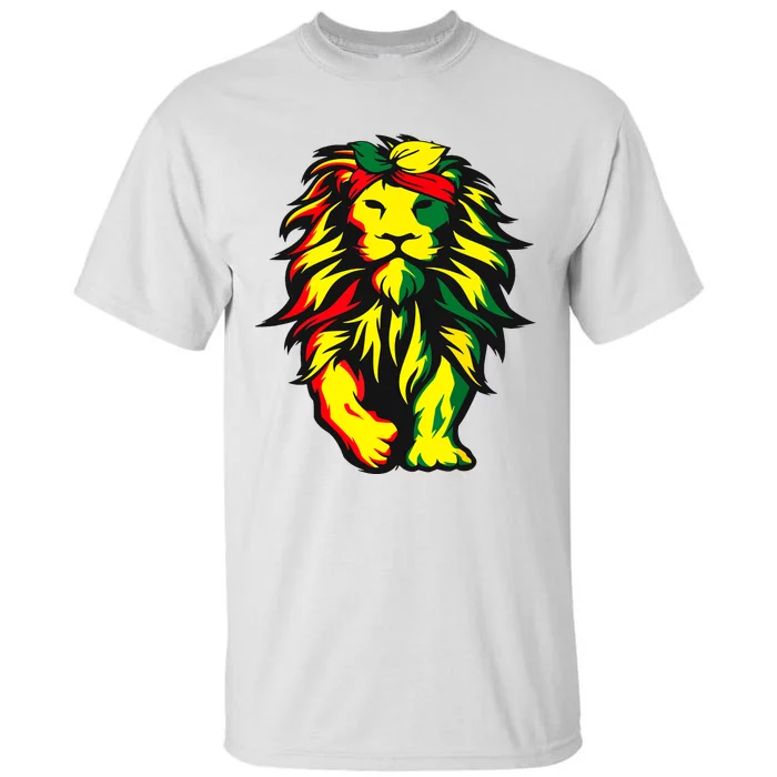 Lion Juneteenth Cool Black History African American Flag Tall T-Shirt