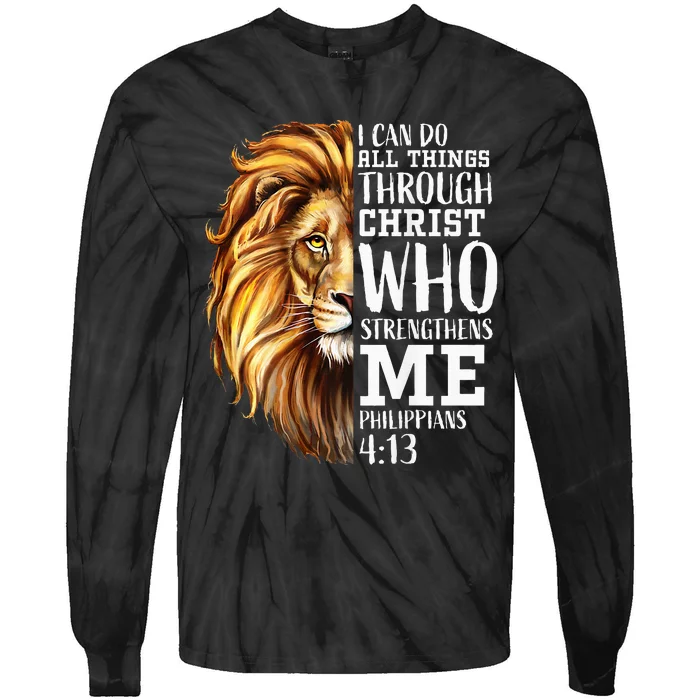 Lion Judah Christian Religious Scripture Graphic Back Print Tie-Dye Long Sleeve Shirt