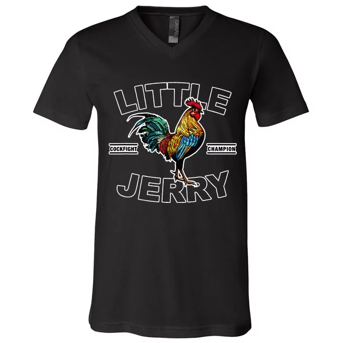 Little Jerry Cockfight Champion V-Neck T-Shirt