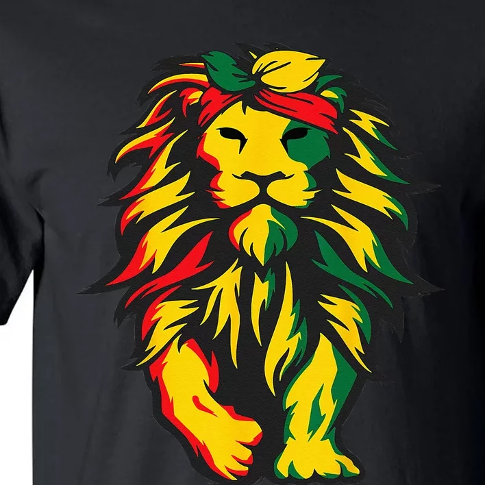 Lion Juneteenth Cool Black History African American Flag Tall T-Shirt