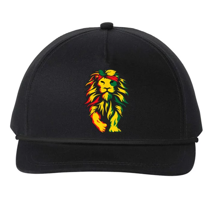 Lion Juneteenth Cool Black History African American Flag Snapback Five-Panel Rope Hat