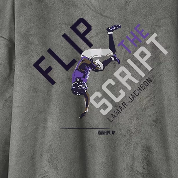 Lamar Jackson Flip The Script Hooded Wearable Blanket