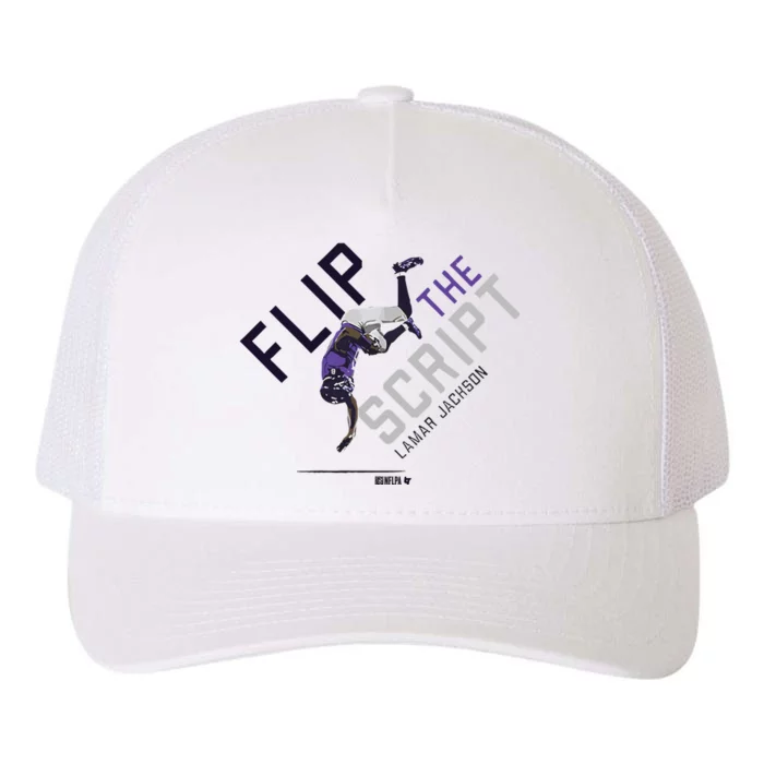 Lamar Jackson Flip The Script Yupoong Adult 5-Panel Trucker Hat