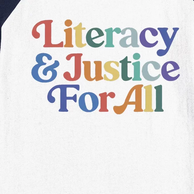 Literacy Justice For All Stop Book Banning Protect Librarian Baseball Sleeve Shirt