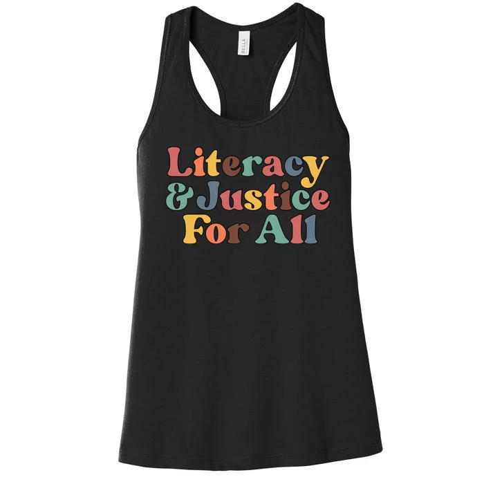 Literacy Justice For All Read Banned Book Women's Racerback Tank