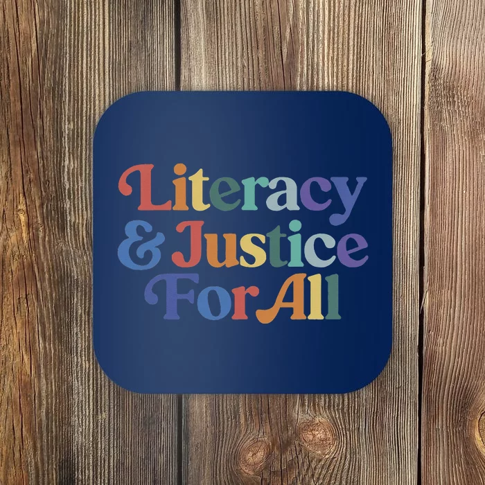 Literacy Justice For All Stop Book Banning Protect Librarian Coaster