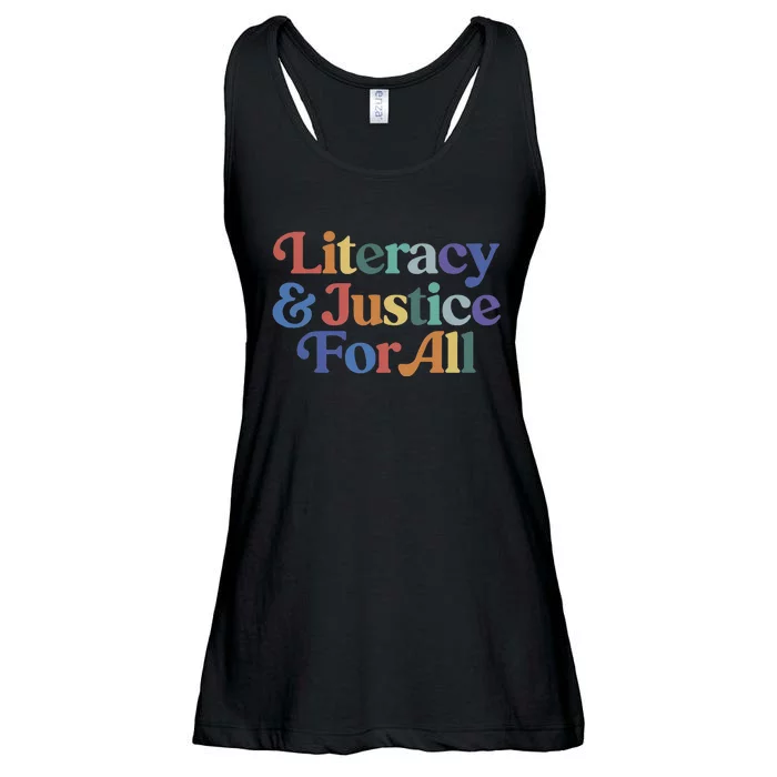 Literacy Justice For All Stop Book Banning Protect Librarian Ladies Essential Flowy Tank