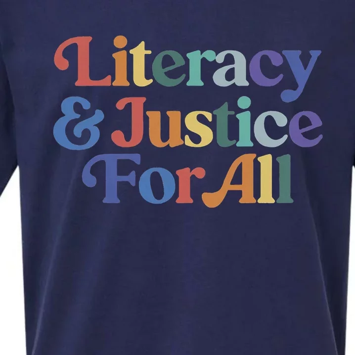 Literacy Justice For All Stop Book Banning Protect Librarian Sueded Cloud Jersey T-Shirt