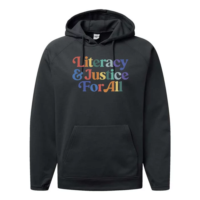 Literacy Justice For All Performance Fleece Hoodie