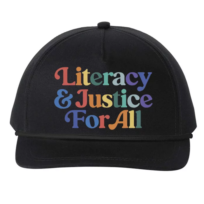 Literacy Justice For All Snapback Five-Panel Rope Hat