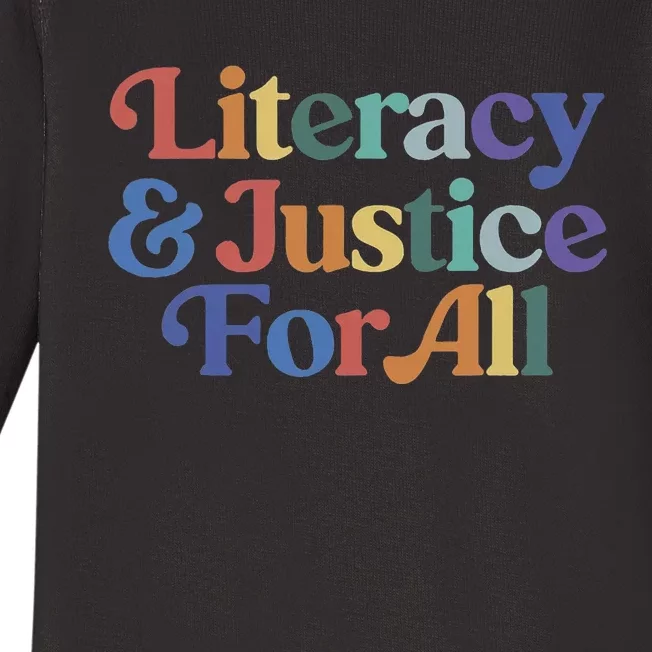 Literacy Justice For All Baby Long Sleeve Bodysuit