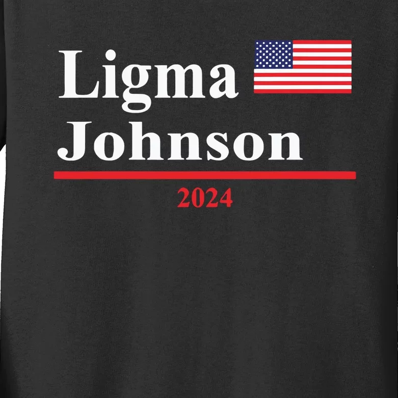 Ligma Johnson Funny Presidential Election 2024 Parody Kids Long Sleeve Shirt