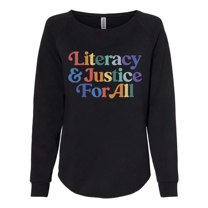 Literacy Justice For All Stop Book Banning Protect Librarian Womens California Wash Sweatshirt